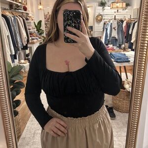 Elegant Black Long Sleeve Top